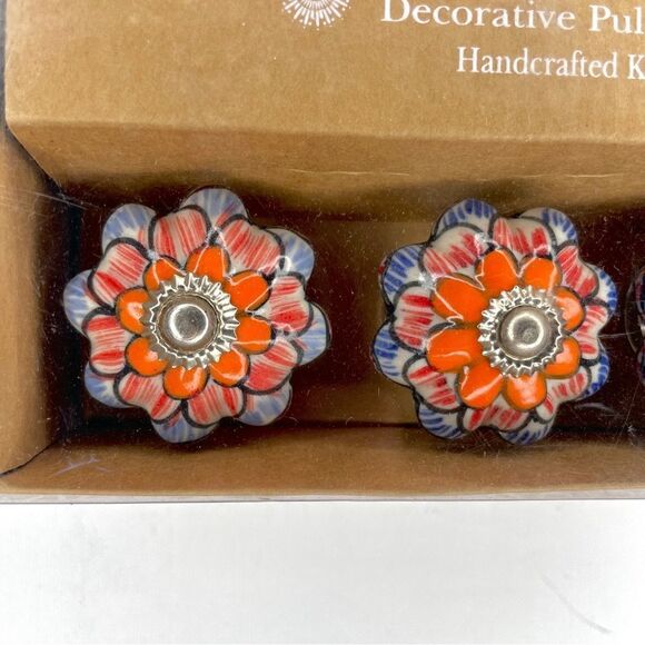 Mileh Collection Set of 6 Ceramic Decorative Pull Knobs NIB - Picture 2 of 3